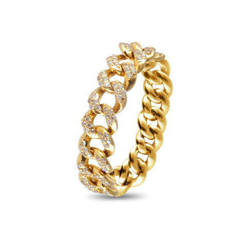 IRFE Chain Diamond Yellow Gold Ring