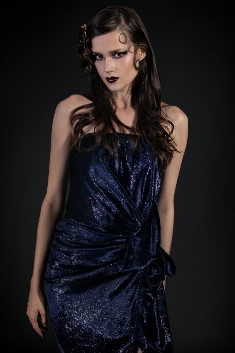 IRFE Navy Bustier Evening Dress